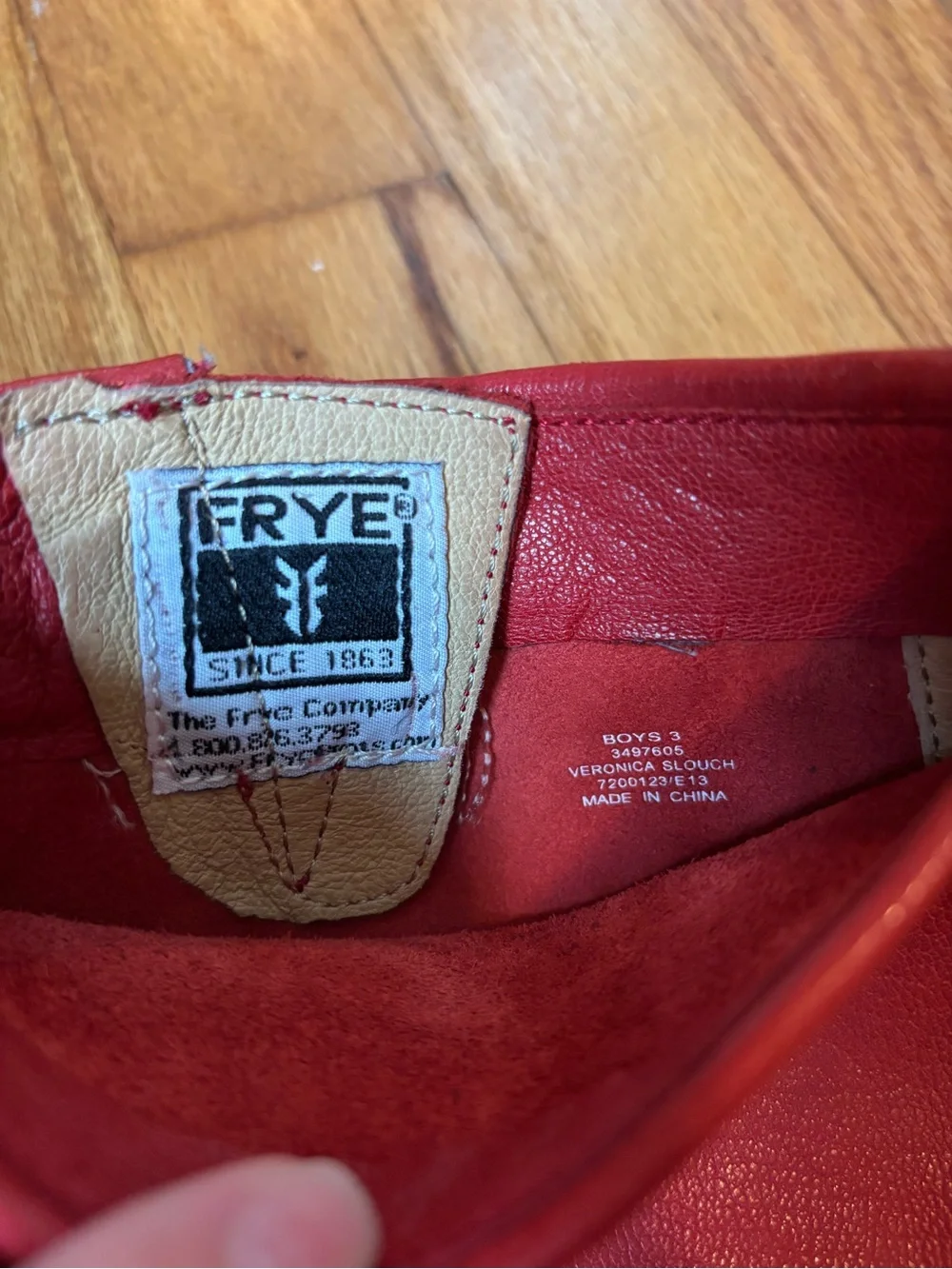 Women’s Frye Red Leather Buckle Boots